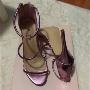 Pink metallic heels